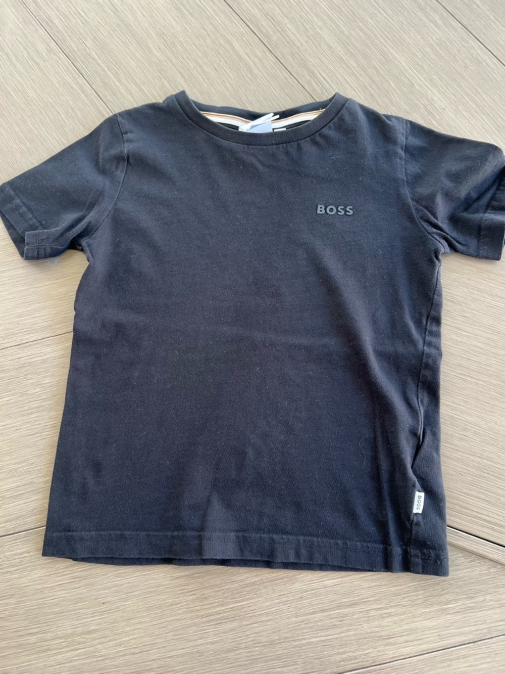 Boss Kids Black Short-Sleeve Logo Tee
